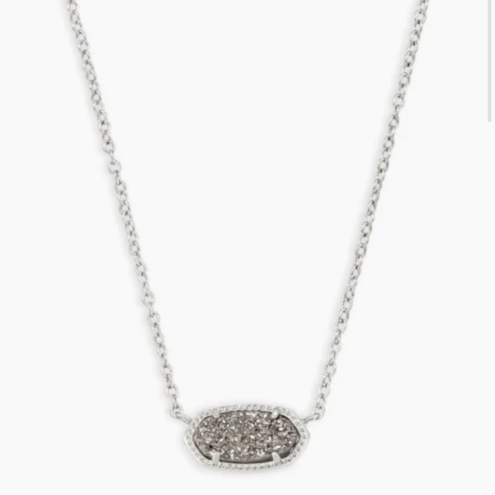 Kendra Scott Elisa Pendant Necklace in in Platinum Drusy